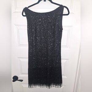 Adrianna Papell Black Sequin Mini Dress